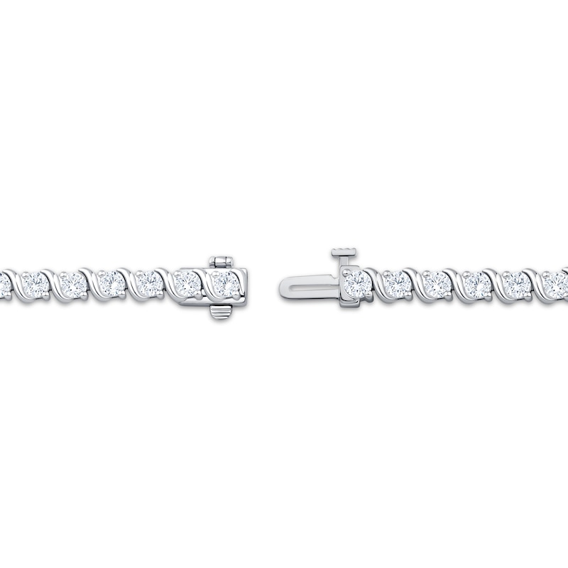 Main Image 3 of KAY Lab-Grown Diamonds Swirl Link Bracelet 4 ct tw 10K White Gold 7"