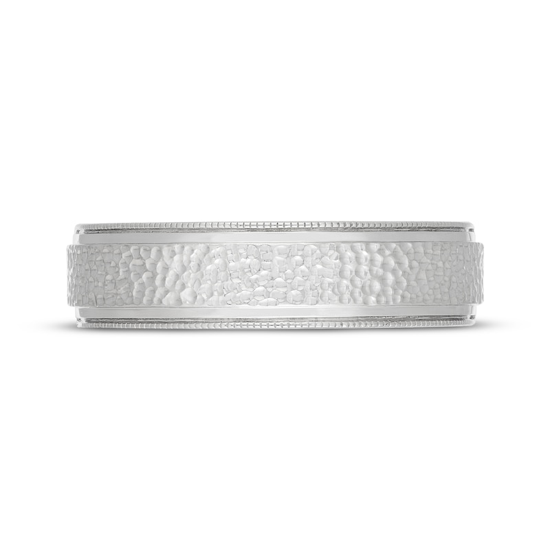 Main Image 3 of Neil Lane Men's Hammered Milgrain Wedding Band 14K White Gold