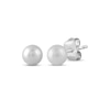 Thumbnail Image 5 of White Lab-Created Sapphire J-Hoop Dangle Earrings & Cultured Pearl Stud Earrings Gift Set Sterling Silver