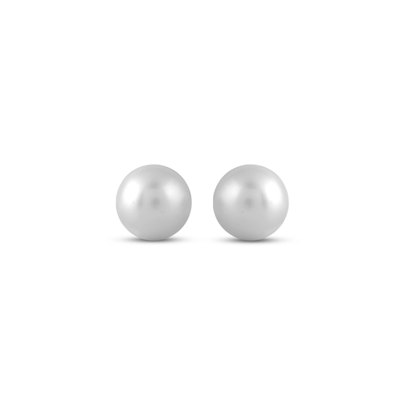 Main Image 6 of White Lab-Created Sapphire J-Hoop Dangle Earrings & Cultured Pearl Stud Earrings Gift Set Sterling Silver