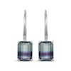Thumbnail Image 2 of Emerald-Cut Fluorite Solitaire Drop Earrings Sterling Silver