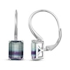 Thumbnail Image 3 of Emerald-Cut Fluorite Solitaire Drop Earrings Sterling Silver