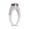 Thumbnail Image 2 of Cushion-Cut Lab-Created Alexandrite & White Lab-Created Sapphire Ring Sterling Silver