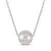 Thumbnail Image 1 of Cultured Pearl Solitaire Necklace Sterling Silver 18"
