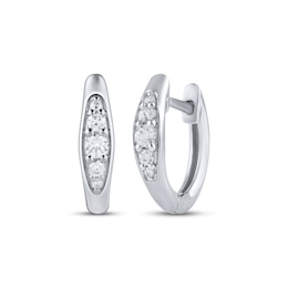 KAY Lab-Grown Diamonds Pavé Tapered Huggie Hoop Earrings 1/6 ct tw Sterling Silver