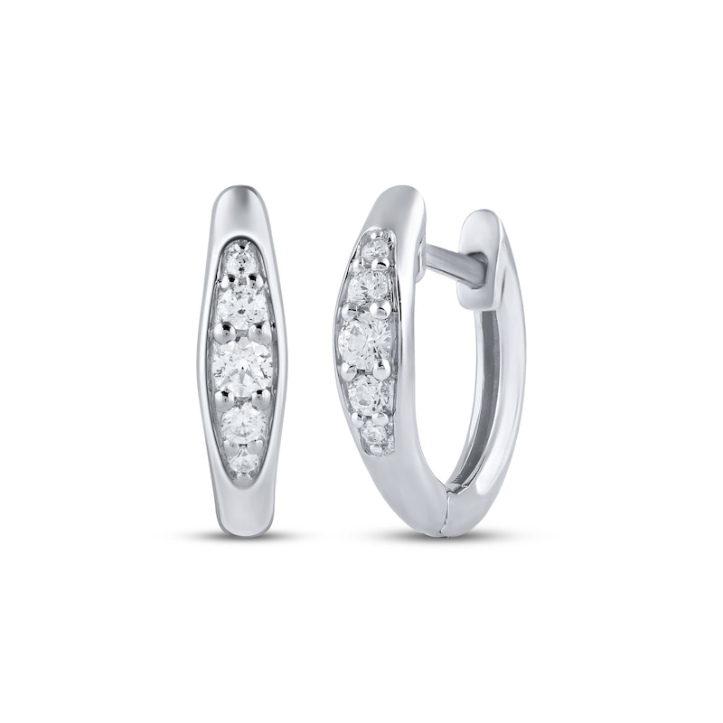 Main Image 1 of KAY Lab-Grown Diamonds Pavé Tapered Huggie Hoop Earrings 1/6 ct tw Sterling Silver