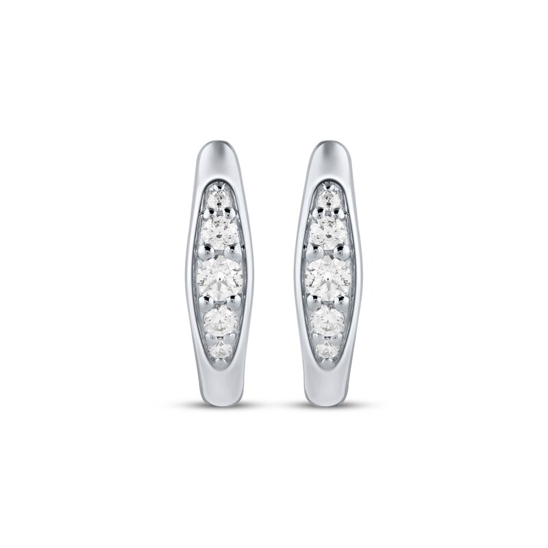 Main Image 2 of KAY Lab-Grown Diamonds Pavé Tapered Huggie Hoop Earrings 1/6 ct tw Sterling Silver