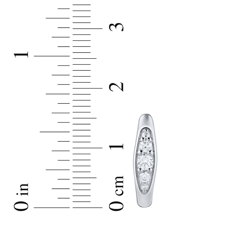 Main Image 5 of KAY Lab-Grown Diamonds Pavé Tapered Huggie Hoop Earrings 1/6 ct tw Sterling Silver