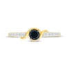 Thumbnail Image 4 of Black & White Diamond Promise Ring 1/3 ct tw 10K Yellow Gold