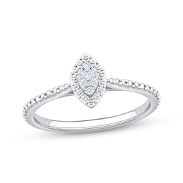 KAY Lab-Grown Diamonds Multi-Stone Beaded Promise Ring 1/20 ct tw Sterling Silver