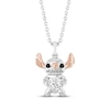 Thumbnail Image 1 of Disney Treasures Lilo & Stitch Heart-Shaped Lab-Grown Diamond Necklace 1/3 ct tw Sterling Silver & 18K Rose Gold Vermeil 19"