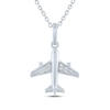 Thumbnail Image 2 of Diamond Accent Airplane Necklace Sterling Silver 18"