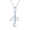 Thumbnail Image 4 of Diamond Accent Airplane Necklace Sterling Silver 18"