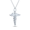 Thumbnail Image 4 of Diamond Accent Caduceus Necklace Sterling Silver 18"