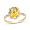 Thumbnail Image 1 of Oval-Cut Citrine & Diamond Scalloped Frame Ring 1/8 ct tw 10K Yellow Gold