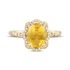 Thumbnail Image 3 of Oval-Cut Citrine & Diamond Scalloped Frame Ring 1/8 ct tw 10K Yellow Gold