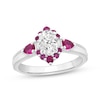 Thumbnail Image 1 of Adore Lab-Grown Diamonds Oval-Cut Engagement Ring with Lab-Created Rubies 1/2 ct tw 14K White Gold