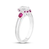 Thumbnail Image 2 of Adore Lab-Grown Diamonds Oval-Cut Engagement Ring with Lab-Created Rubies 1/2 ct tw 14K White Gold
