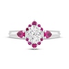 Thumbnail Image 3 of Adore Lab-Grown Diamonds Oval-Cut Engagement Ring with Lab-Created Rubies 1/2 ct tw 14K White Gold