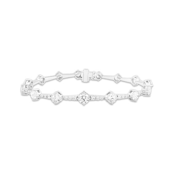 Milestones Lab-Grown Diamond Station Bracelet 8 ct tw 10K White Gold 7.25"