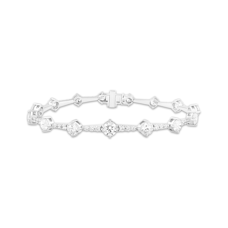 Main Image 1 of Milestones Lab-Grown Diamond Station Bracelet 8 ct tw 10K White Gold 7.25"