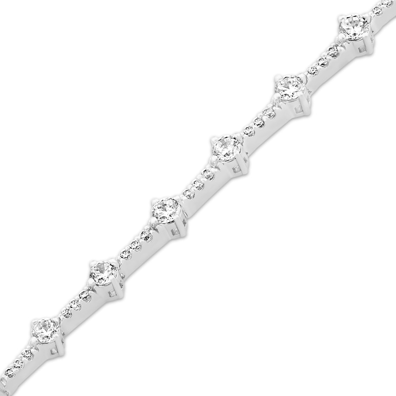 Main Image 2 of Milestones Lab-Grown Diamond Station Bracelet 8 ct tw 10K White Gold 7.25"