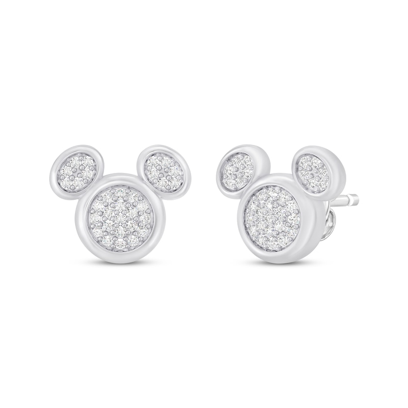 Main Image 1 of Disney Treasures Mickey Mouse Diamond Stud Earrings 1/6 ct tw Sterling Silver