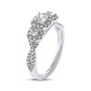 Thumbnail Image 2 of THE LEO Diamond Princess-Cut Three-Stone Halo Engagement Ring 1 ct tw 14K White Gold