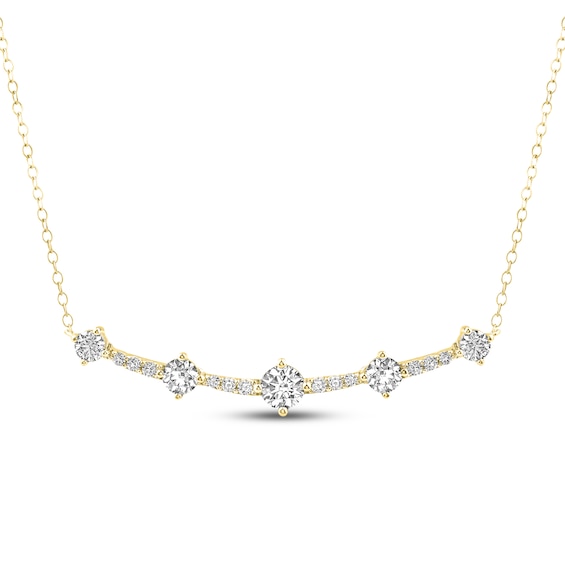 Milestones Lab-Grown Diamond Station Necklace ct tw 10K Gold 18