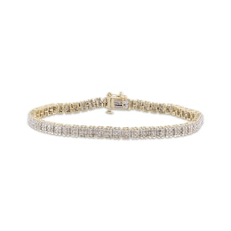 Diamond Tennis Bracelet 3 ct tw Round-Cut 10K Yellow Gold 7.5"