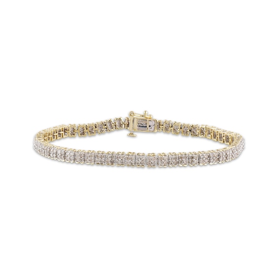 Diamond Tennis Bracelet 3 ct tw Round-Cut 10K Yellow Gold 7.5"