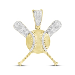 Men's Diamond Baseball & Bats Charm 1/5 ct tw 10K Yellow Gold