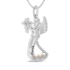 Thumbnail Image 2 of Cultured Pearl & Diamond "Faith" Angel Necklace 1/20 ct tw Sterling Silver 18"