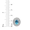Thumbnail Image 3 of Oval-Cut Swiss Blue Topaz & White Lab-Created Sapphire Triple Halo Stud Earrings Sterling Silver