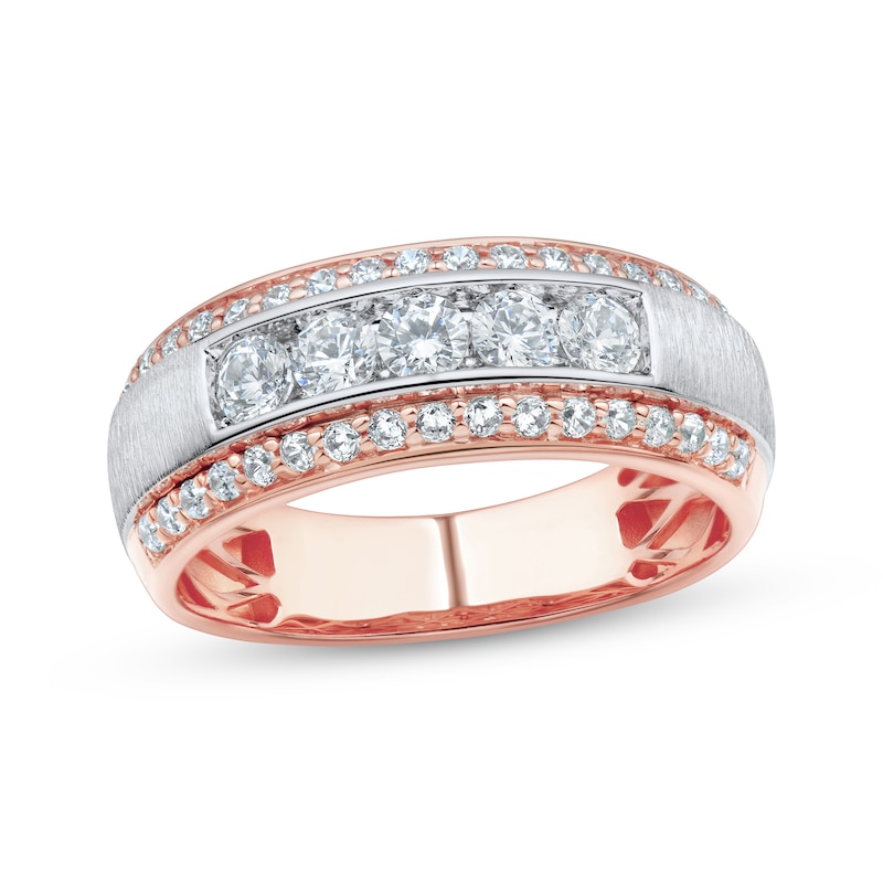 Main Image 1 of Adore Men's Diamond Wedding Band 1 ct tw 10K Two-Tone Gold