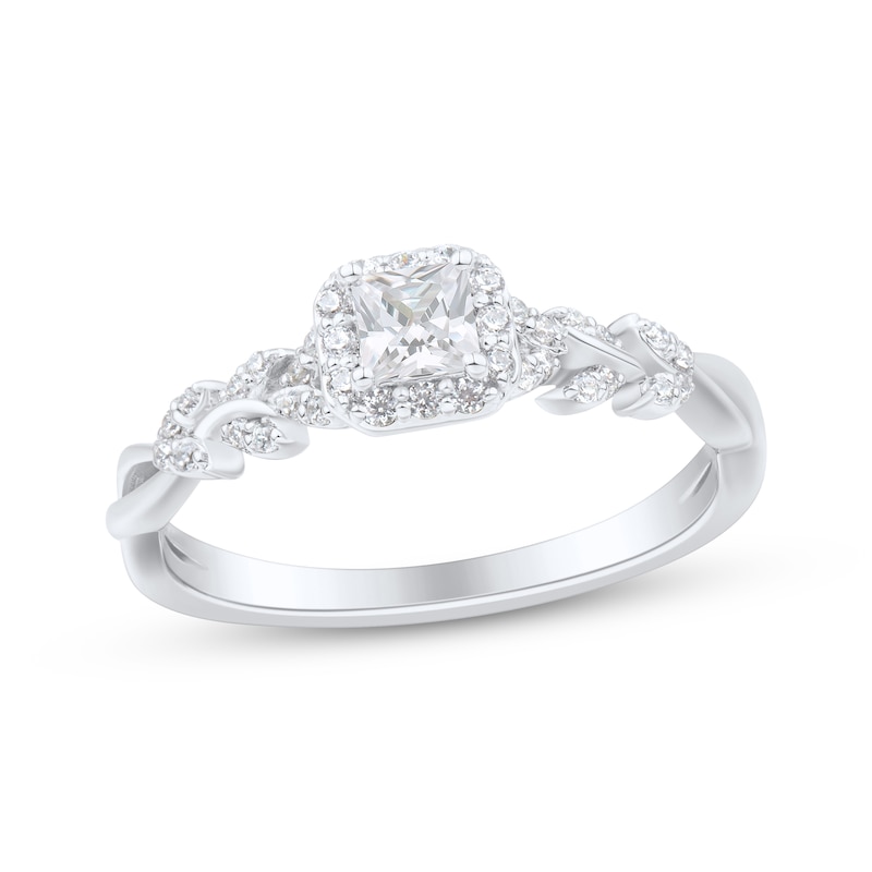 Main Image 1 of Adore Princess-Cut Diamond Engagement Ring 1/2 ct tw 14K White Gold