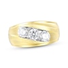 Thumbnail Image 1 of Men's Adore Lab-Grown Diamonds Three-Stone Wedding Band 1-1/2 ct tw 14K Yellow Gold