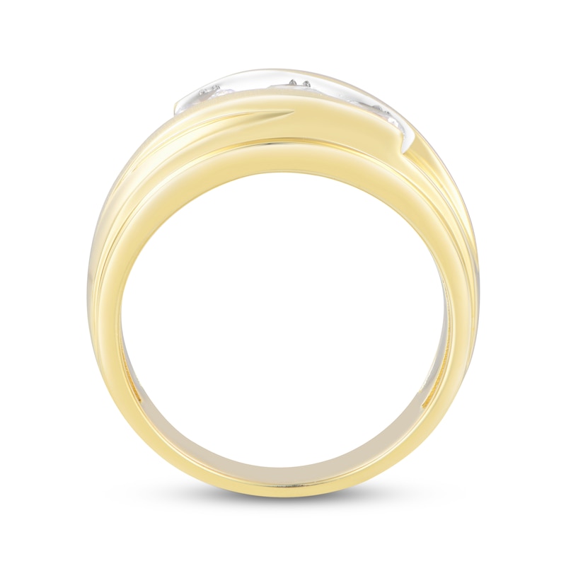 Main Image 3 of Men's Adore Lab-Grown Diamonds Three-Stone Wedding Band 1-1/2 ct tw 14K Yellow Gold