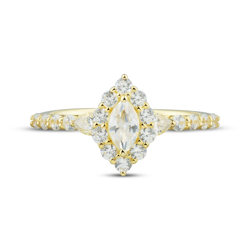 Main Image 3 of Adore Marquise-Cut Diamond Halo Engagement Ring 1 ct tw 14K Yellow Gold