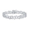 Thumbnail Image 1 of Diamond Nesting Hearts Bracelet 1 ct tw Sterling Silver 7"