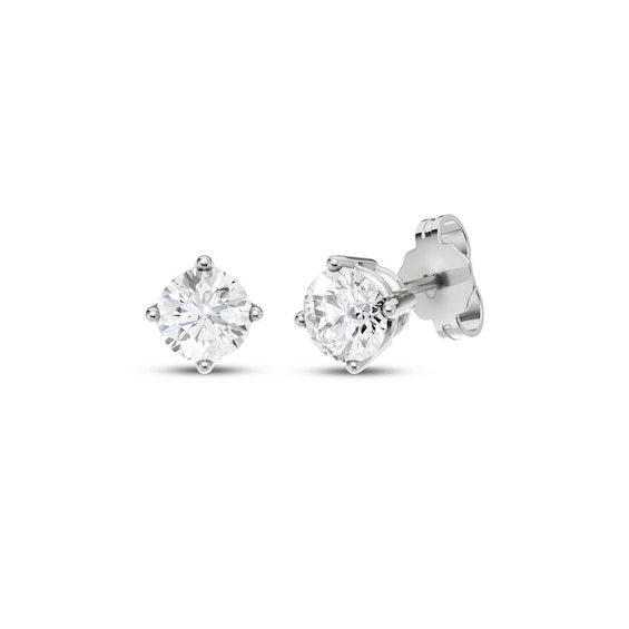 Round-Cut Diamond Solitaire Stud Earrings 1/2 ct tw 14K White Gold (J/I2)