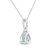 Thumbnail Image 3 of Pear-Shaped Aquamarine & Diamond Accent Necklace 10K White Gold 18"