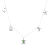 Thumbnail Image 1 of Peridot, Black Spinel & White Lab-Created Sapphire Maritime Charm Station Necklace Sterling Silver 18"