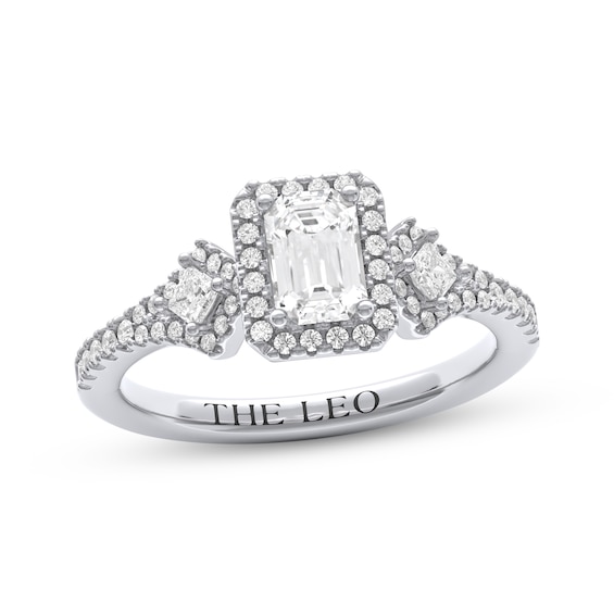 THE LEO Diamond Three-Stone Emerald-Cut Engagement Ring 7/8 ct w 14K White Gold