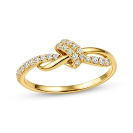 KAY Lab-Grown Diamonds Loop Ribbon Ring 1/6 ct tw 10K Yellow Gold