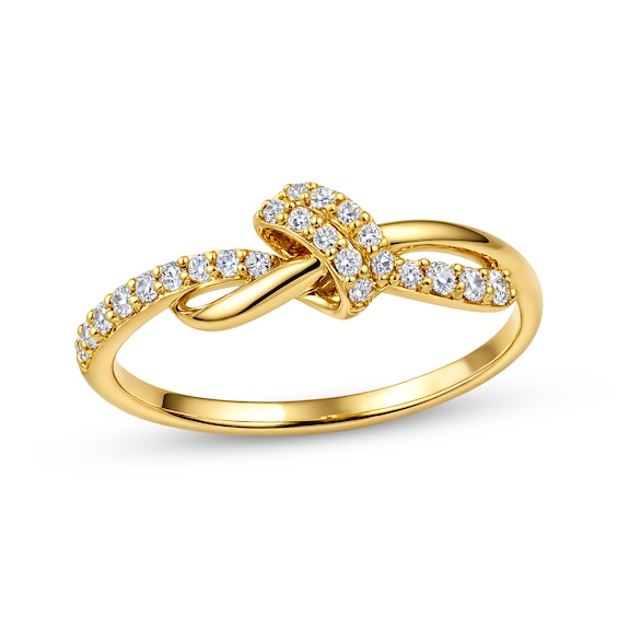 KAY Lab-Grown Diamonds Loop Ribbon Ring 1/6 ct tw 10K Yellow Gold