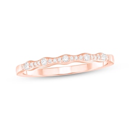 Adore Diamond Scalloped Anniversary Ring 1/15 ct tw 10K Rose Gold