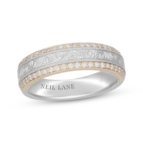 Neil Lane Men's Diamond Wedding Band 3/8 ct tw Round-Cut 14K Two-Tone Gold