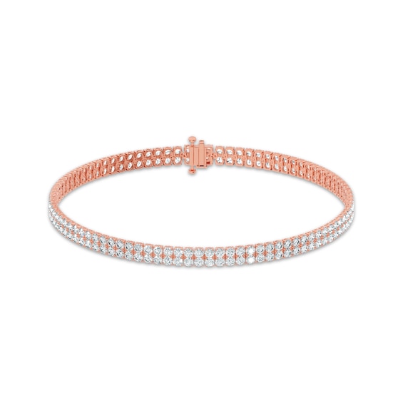 KAY Lab-Grown Diamonds Double-Row Tennis Bracelet 15 ct tw 14K Rose Gold 7"