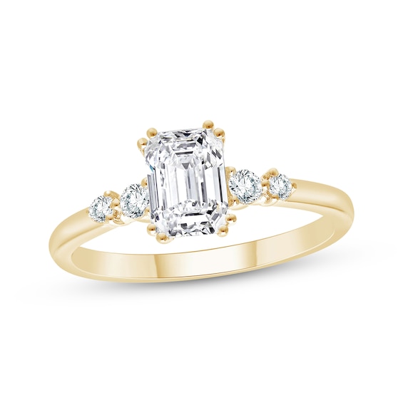 Adore Lab-Grown Diamonds Emerald-Cut Engagement Ring 1-1/8 ct tw 14K Yellow Gold